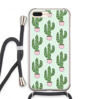 Cactus Lover: iPhone 7 PLUS Transparant Hoesje met koord
