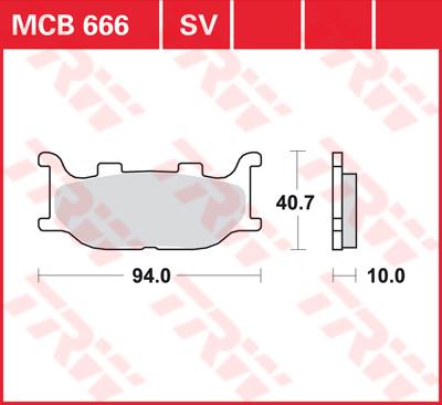 TRW Remblokken, en remschoenen voor de moto, MCB666SV Sinter street