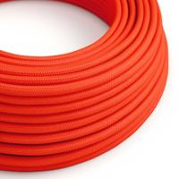 Strijkijzersnoer Rood / Oranje (fluoriserend) - viscose | 10cm | Creative-Cables | Creative-Cables | Creative-Cables | Creative-Cables | Creative- | |