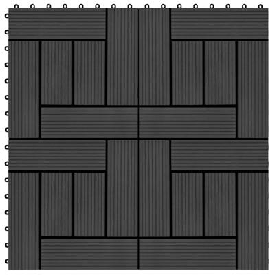 Terrastegels 30x30 cm 1 m HKC zwart 11 st