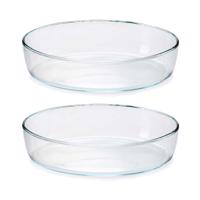 Ovenschaal van borosilicaat glas - 2x - ovaal - 1.5 Liter - 26 x 18 x 6 cm - thumbnail