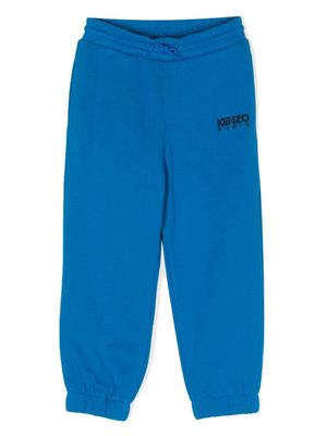 Kenzo Kids pantalon de jogging à logo brodé - Bleu