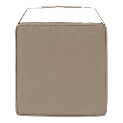 Hespiride Stoelkussen Gerona - 40 x 40 cm - lichtbruin - polyester - tuinkussen - met klittenband