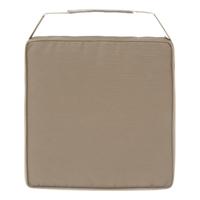 Hespiride Stoelkussen Gerona - 40 x 40 cm - lichtbruin - polyester - tuinkussen - met klittenband