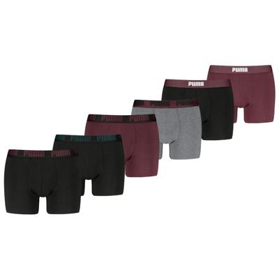 Puma Boxershorts 6-pack Black / Burgundy / Grey-XL