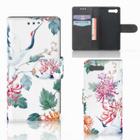 Sony Xperia X Compact Telefoonhoesje met Pasjes Bird Flowers - thumbnail