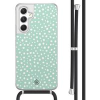 Samsung Galaxy A54 hoesje met koord - Mint dots