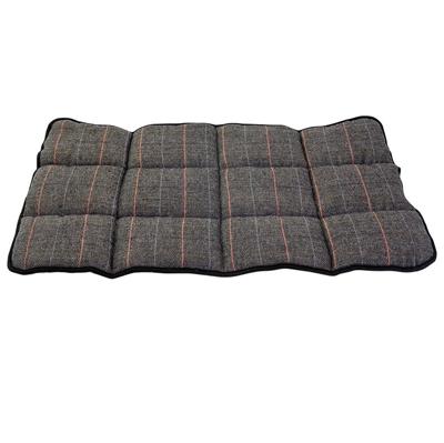 Jack and Vanilla Hondenkussen - Maat M - 45x73 cm - Pluche wol - Tartan - Bruin / grijs