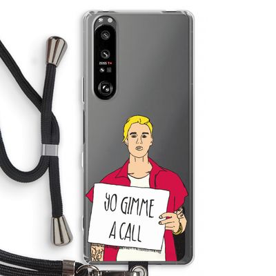 Gimme a call: Sony Xperia 1 III Transparant Hoesje met koord