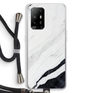 Elegante marmer: Oppo A94 5G Transparant Hoesje met koord
