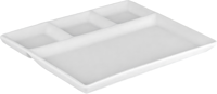 Cookinglife Fonduebord / Gourmetbord /BBQ-bord - 3 vakken - Wit - 26 x 20 cm