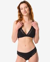 HEMA Dames Brazilian Rib Met Kant Zwart (zwart)