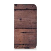 iPhone 14 Book Wallet Case Old Wood - thumbnail