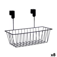Mand voor keukenplank Kinvara Zwart Metaal Ijzer 28 x 20,5 x 16 cm 28 x 12 x 9 cm (8 Stuks)