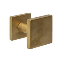 Intersteel voordeurknop vierkant 64x64mm op achterplaat 54x54mm verkropt éénzijdige montage - PVD messing getrommeld