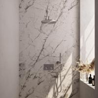 Brauer Brushed Edition Thermostatische Regendoucheset Inbouw - Hoofddouche 30 cm - Gebogen Wandarm - Met Drukknoppen - Handdouche Staaf - Doucheslang - Wandaansluitbocht - Rvs