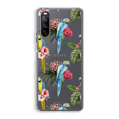 Kleurrijke papegaaien: Sony Xperia 10 III Transparant Hoesje