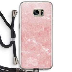 Roze marmer: Samsung Galaxy S7 Edge Transparant Hoesje met koord