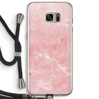Roze marmer: Samsung Galaxy S7 Edge Transparant Hoesje met koord