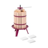 Fruitpers - handmatig - houten - 18 L - incl. houten blokken, drukplaat en 3 persdoeken