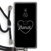 Friends heart black: Sony Xperia XZ2 Transparant Hoesje met koord