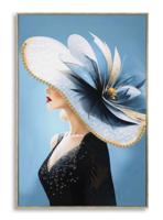 SCHILDERIJ OP DOEK GELAKT KLEUR MET LIJST -B- CM 62X4X92