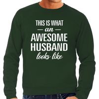 Awesome husband / echtgenoot cadeau sweater groen heren