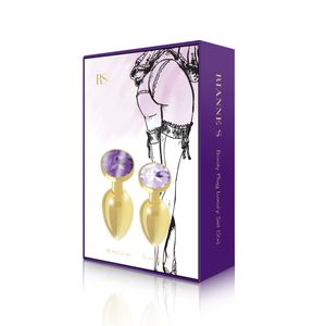 Rianne S BOOTY PLUG LUXURY SET 2X GOLD Buttplugset Goud Roestvrijstaal 2 stuk(s)