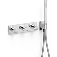 Douchekraan Tres B-System | Inbouw | Thermostaatkraan | Excl.Inbouwdeel | 3-weg | Rechthoek | Chroom