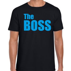 The boss t-shirt zwart met blauwe letters voor heren 2XL  -
