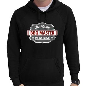 Cadeau hoodie voor de beste bbq master zwart voor heren