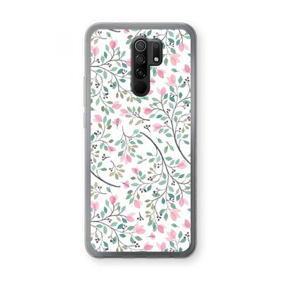 Sierlijke bloemen: Xiaomi Redmi 9 Transparant Hoesje