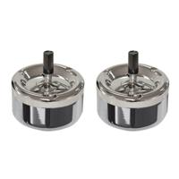 Bookwill Draaiasbak - 2x stuks - rond - chroom - D13 cm - drukasbak - terrasasbak - stormasbak Bookwill Draaiasbak - 2x stuks - rond - chroom - D13 cm - drukasbak - terrasasbak - stormasbak