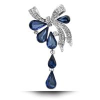 Vrouwen boren droplet Butterfly-geknoopte broche (blauw)