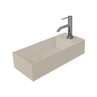 Fontein Salenzi Spy 45x20 cm Mat Taupe Kraangat Rechts (inclusief bijpassende waste)
