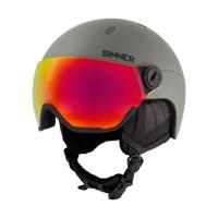 Sinner Titan Visor Helm Matte Moss Green - Blue Mirror Cat.2 L