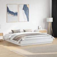 Bedframe met LED-verlichting wit 200x200 cm