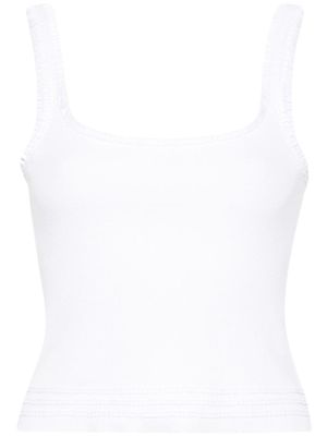 Chloé haut en coton stretch à col volanté - Blanc