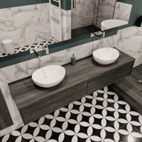 Mondiaz Lush Barco badmeubel eiken Dark brown 180 cm 2 lades mdf 2 waskommen beide zijden zonder kraangat