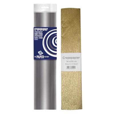 2x Knutsel crepe vouw papier goud/zilver 250 x 50 cm 2x Knutsel crepe vouw papier goud/zilver 250 x 50 cm