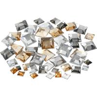 Creativ Company Strasstenen, vierkant, afm 6+9+12 mm, gouden glans, 360 stuk/ 1 doos