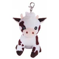 Knuffeldier Koe Sleutelhangers - zachte pluche stof - dieren knuffels