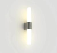Badkamer wandlamp opaalglas geborsteld nikkel &apos;Nordlux Helva&apos; Moodmaker boven spiegel
