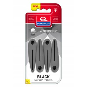 Dr. Marcus Easy Clip Black luchtverfrisser met neutrafresh technologie 4 clips voor 4 sterktes