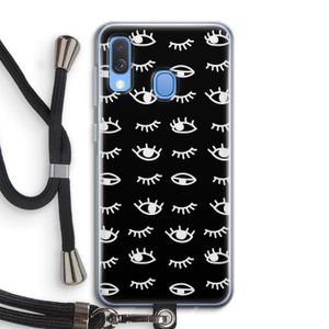 Eye pattern #3: Samsung Galaxy A40 Transparant Hoesje met koord