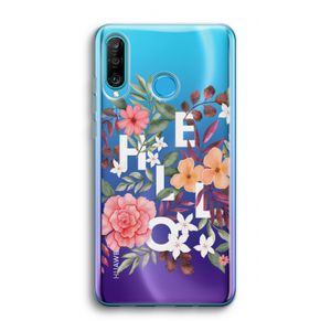 Hello in flowers: Huawei P30 Lite Transparant Hoesje