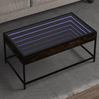 Salontafel met Infinity LED 90x50x41 cm gerookt eikenkleurig