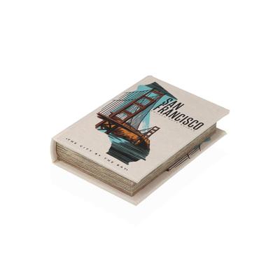 Decoratieve Doos Versa San Francisco Canvas Hout MDF
