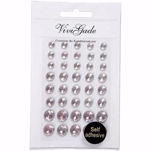 Hobby/knutsel kristal plaksteentjes - 40x stuks - roze - strass steentjes - Plak juwelen