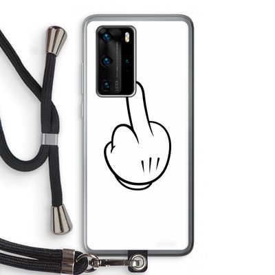 Middle finger white: Huawei P40 Pro Transparant Hoesje met koord